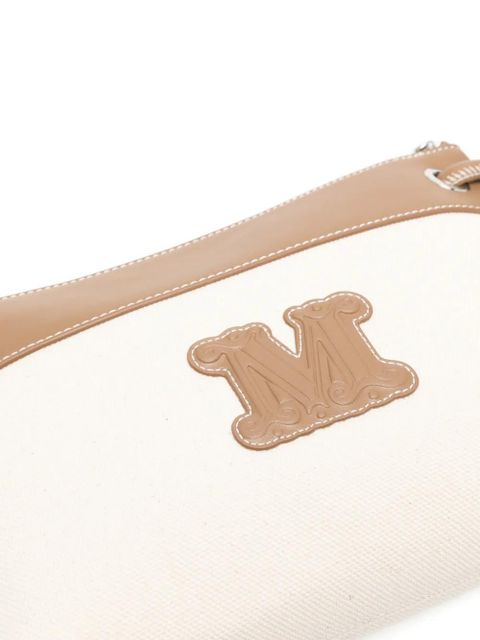 Max Mara logo-patch clutch bag - Neutrals