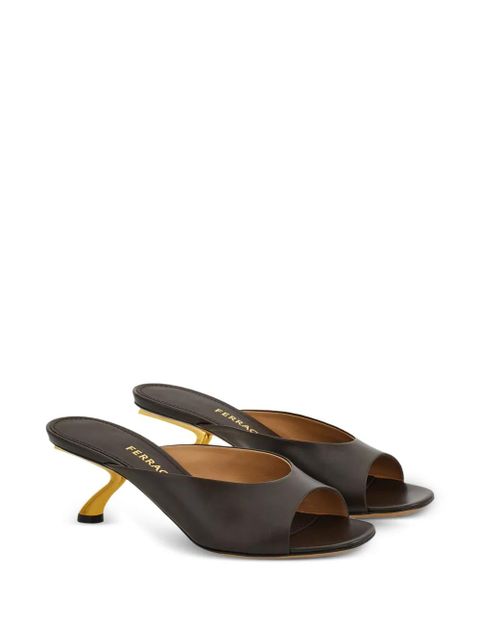 Ferragamo open-toe leather mules - Brown - zdjęcie produktu nr 2