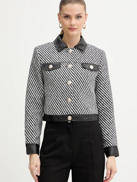 Morgan marynarka kolor czarny jednorzędowa wzorzysta VEGGO - zdjęcie produktu nr 1