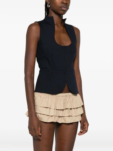 Gimaguas keyhole-neckline sleeveless top - Blue