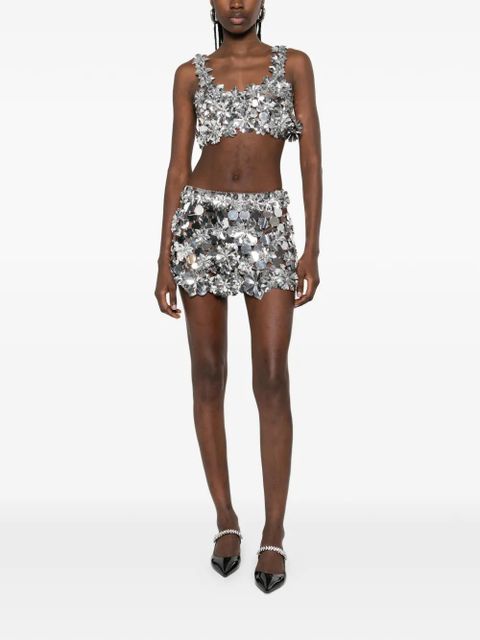 Rabanne floral mini skirt - Silver - zdjęcie produktu nr 2