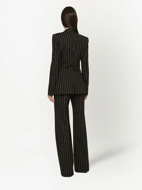 Dolce & Gabbana pinstriped wide-leg trousers - Black