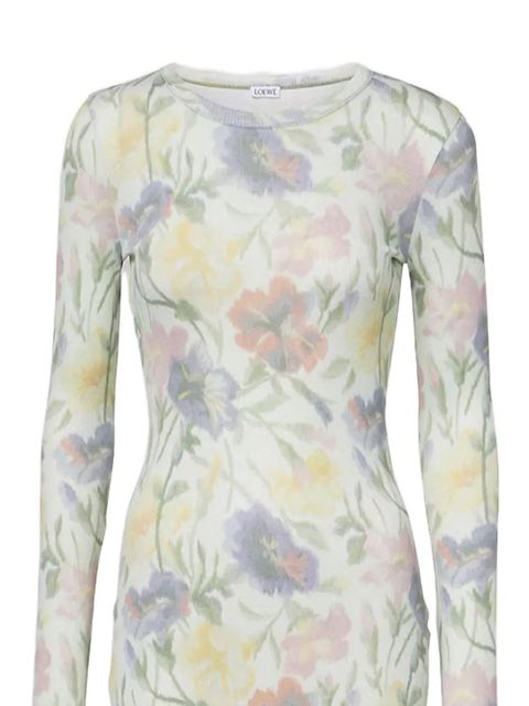 LOEWE floral print long-sleeve dress - Neutrals - zdjęcie produktu nr 2