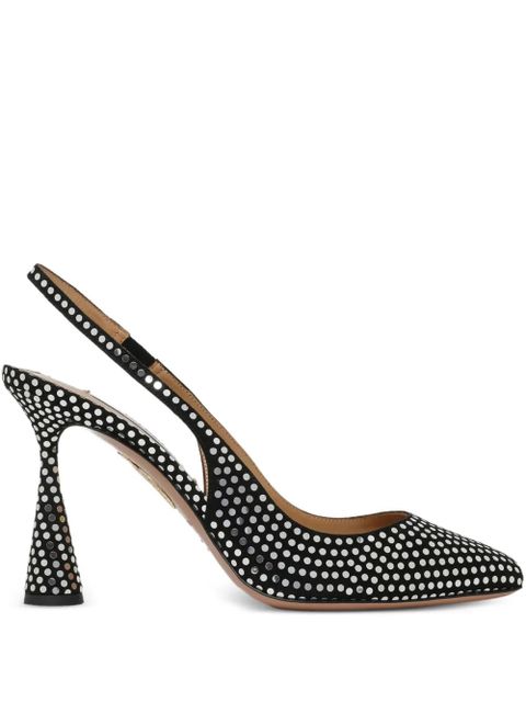 Aquazzura studded slingback heels - Black - zdjęcie produktu nr 1