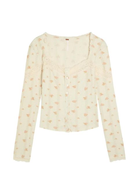 Free People Let's Party Cardi floral-print top - Neutrals - zdjęcie produktu nr 1