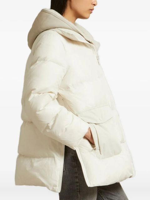 Yves Salomon hooded flap-pocket coat - White