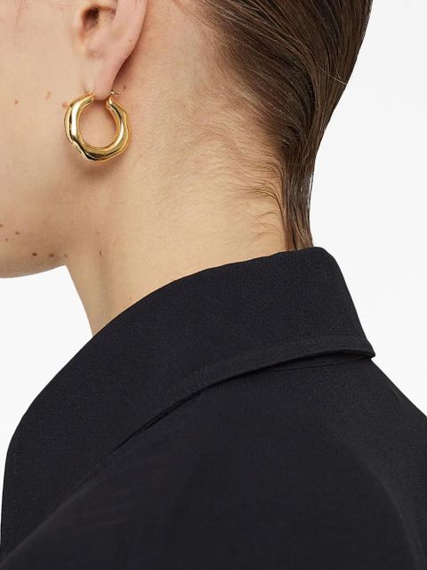 Jil Sander sculpted hoop design earrings - Gold
