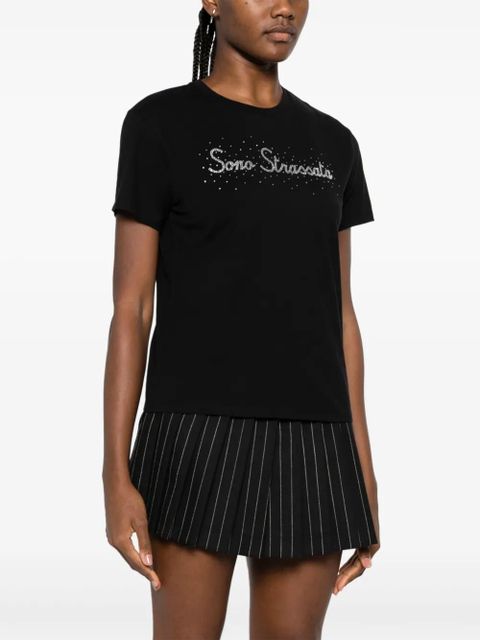 MC2 Saint Barth crystal-embellished cotton T-shirt - Black