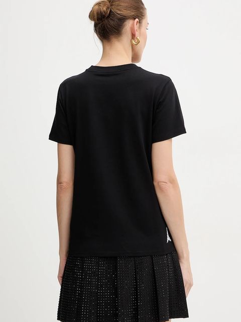 Karl Lagerfeld t-shirt bawełniany damski kolor czarny A4W17087