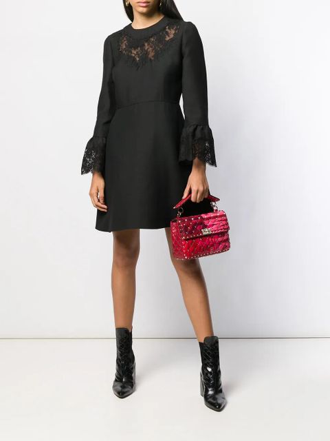 Valentino Garavani lace insert short dress - Black