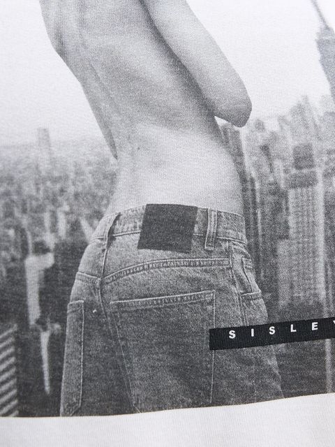 Sisley t-shirt bawełniany damski kolor beżowy 3I1XL107Z