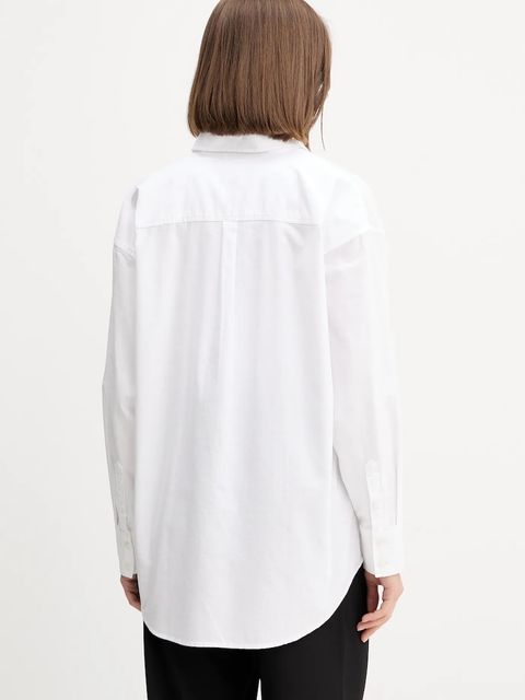 Guess Jeans koszula bawełniana damska kolor biały relaxed z kołnierzykiem klasycznym W5YH98 WHFK1 - zdjęcie produktu nr 2