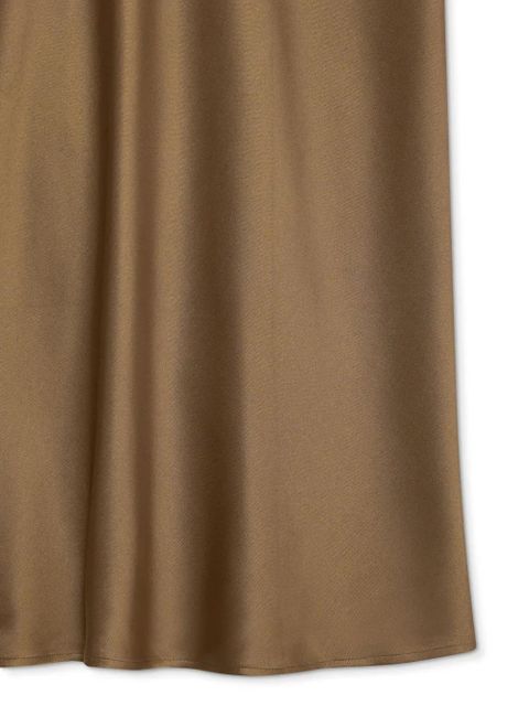 ANINE BING Bar silk midi skirt - Brown