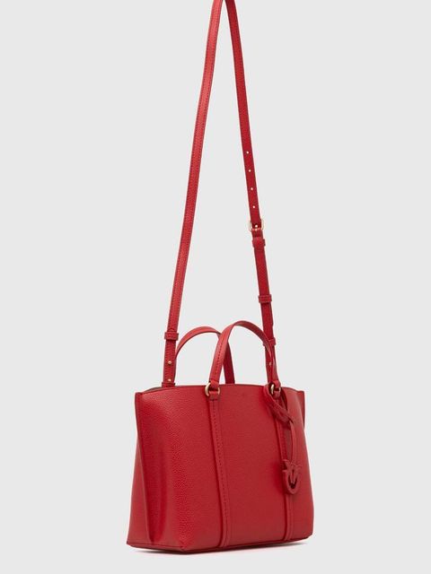 Pinko torebka skórzana kolor czerwony 102833.A1LF - zdjęcie produktu nr 1