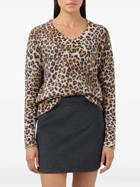 MC2 Saint Barth leopard v-neck sweater - Neutrals - zdjęcie produktu nr 2