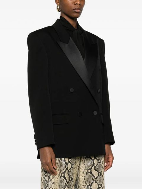 Saint Laurent double-breasted peak-lapel blazer - Black
