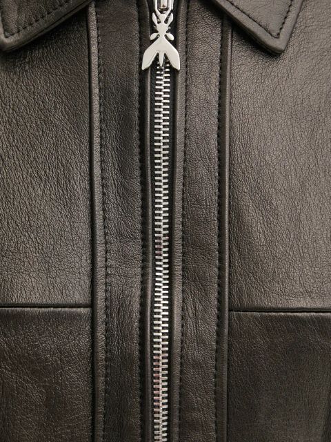 Patrizia Pepe kurtka skórzana kolor czarny przejściowa 8O0160 L143