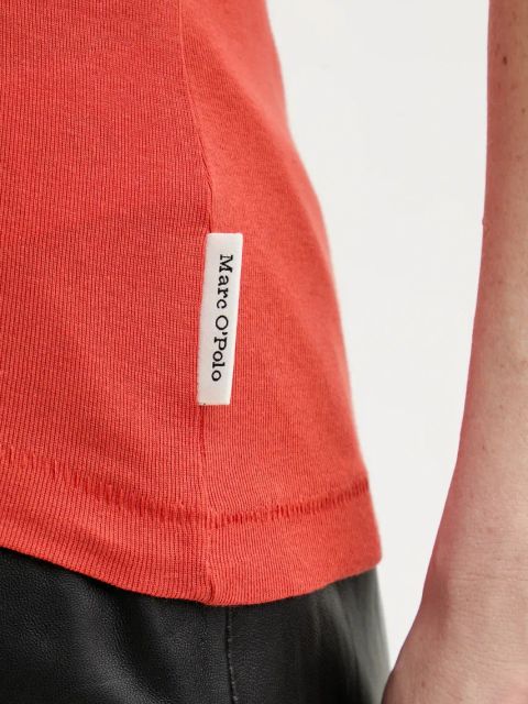 Marc O'Polo top bawełniany kolor czerwony 503211250011