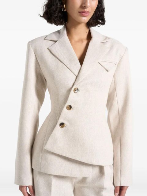 Manière De Voir Thalia asymmetric double-breasted tailored blazer - Neutrals