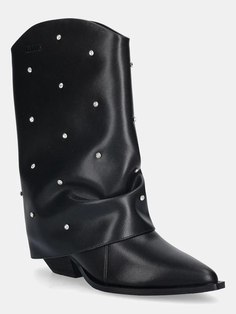 GOE kozaki skórzane damskie kolor czarny na słupku SS2N4217 BLACK - zdjęcie produktu nr 1