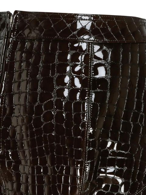 TOM FORD embossed leather skirt - Brown