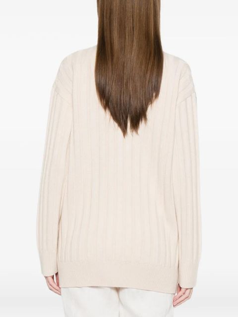 FENDI ribbed pocket cardigan - Neutrals