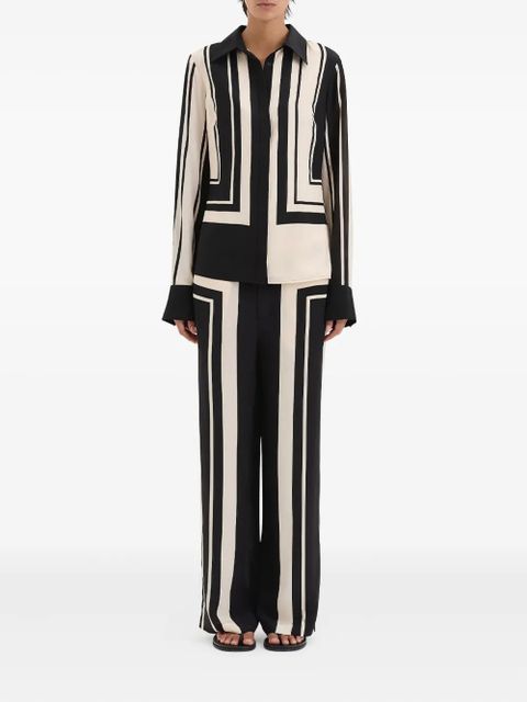 SIR. geometric-striped shirt - Black - zdjęcie produktu nr 2