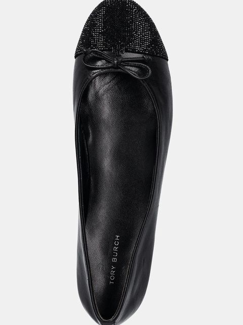 Tory Burch baleriny skórzane Cap-Toe Pave Ballet
