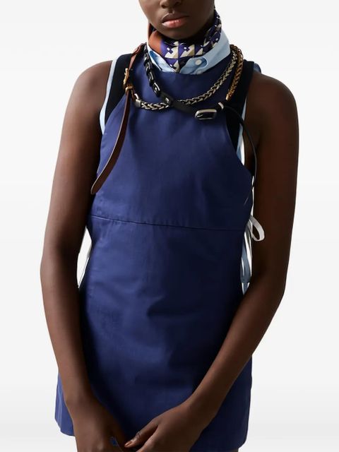 Miu Miu garment-dyed gabardine mini-dress - Blue - zdjęcie produktu nr 1