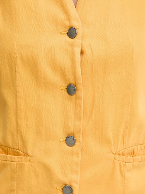 United Colors of Benetton kamizelka kolor żółty jednorzędowa 2LEDDJ00G