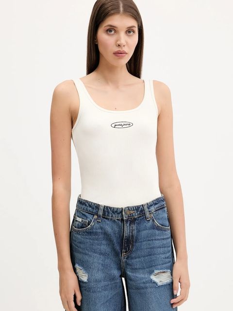 Guess Jeans top kolor beżowy W5YP35 KA0H1