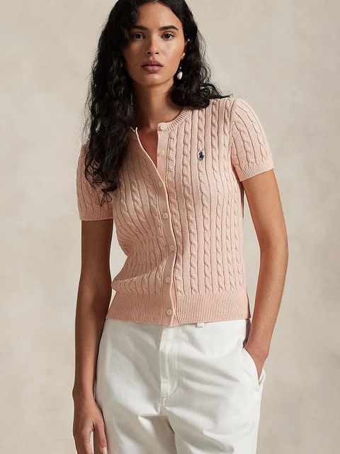 Polo Ralph Lauren kardigan bawełniany damski kolor pomarańczowy 211965760