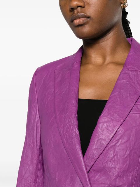 Zadig&Voltaire Visco crinkled leather blazer - Purple