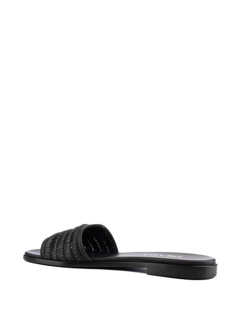 Prada crochet details ruffled slippers - Black