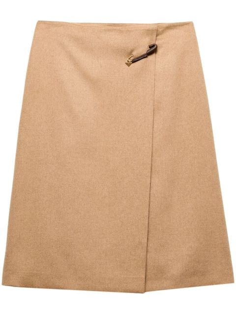 Prada A-line wool midi skirt - Neutrals - zdjęcie produktu nr 1