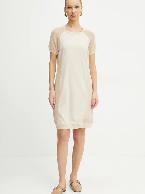 Liu Jo sukienka kolor beżowy mini prosta TA5073 T2900 - zdjęcie produktu nr 2