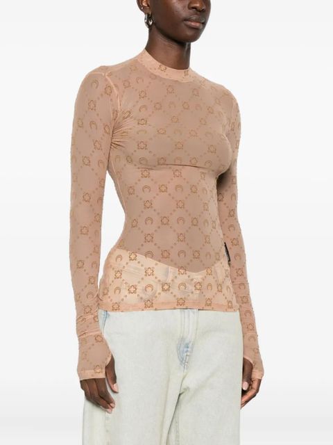 Marine Serre floral moon-pattern top - Brown - zdjęcie produktu nr 2