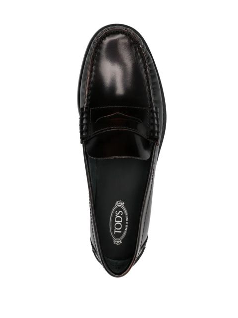 Tod's gathered-detail loafers - Brown