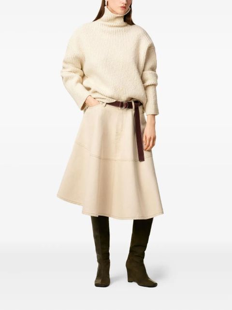 AMI Paris cotton midi skirt - Neutrals