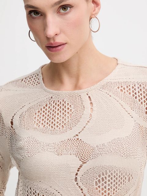 Sisley sweter damski kolor beżowy lekki 3IIDL107T - zdjęcie produktu nr 2