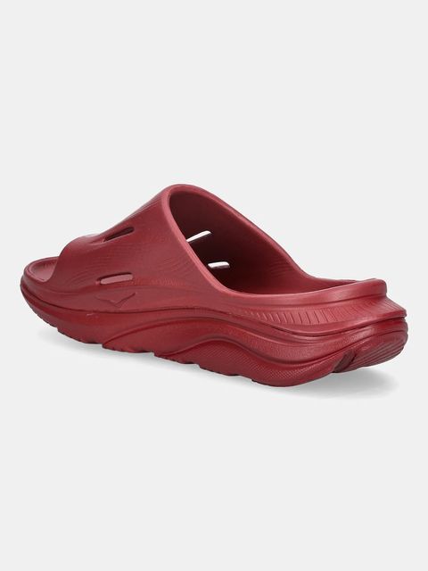 Hoka One One klapki ORA Recovery Slide 3 damskie kolor bordowy na platformie