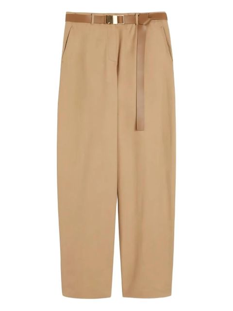 Max Mara belted cotton trousers - Neutrals - zdjęcie produktu nr 1
