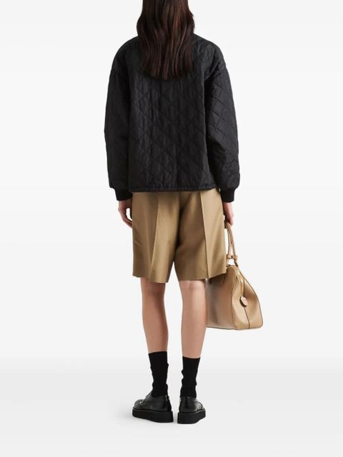 Prada quilted corduroy-trim jacket - Black