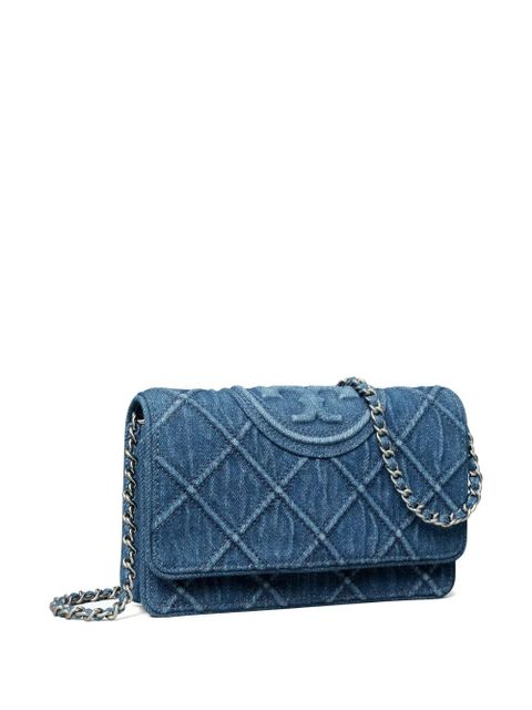 Tory Burch Fleming Soft denim chain cross body bag - Blue
