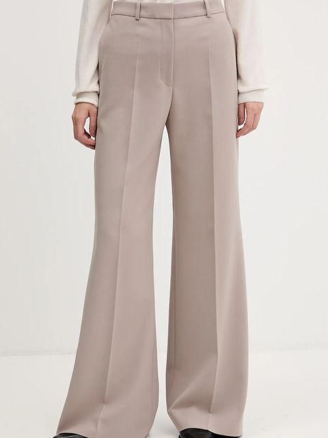 HUGO spodnie damskie kolor beżowy proste high waist 50545533 - zdjęcie produktu nr 1