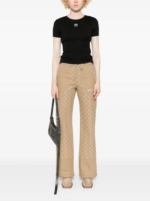 Marine Serre moon logo T-shirt - Black