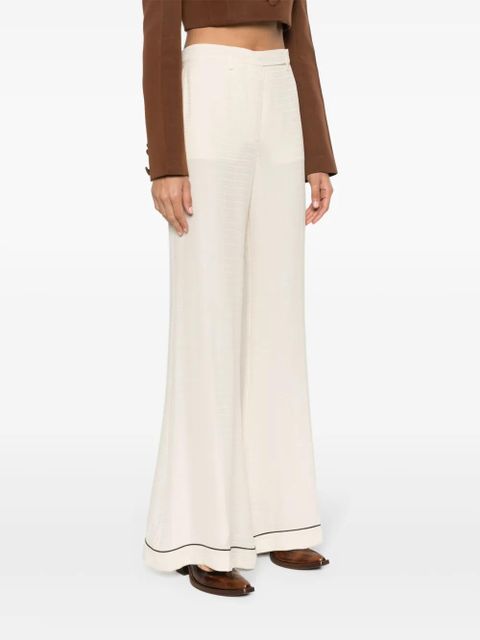 Prada high-waisted flared silk trousers - Neutrals