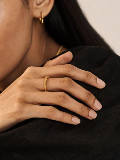 Monica Vinader Deia bead-embellished stacking ring - Gold - zdjęcie produktu nr 2