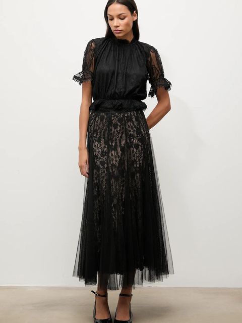 Answear.LAB spódnica kolor czarny maxi rozkloszowana - zdjęcie produktu nr 1