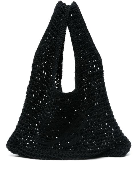 Blumarine logo-embroidered shoulder bag - Black - zdjęcie produktu nr 1